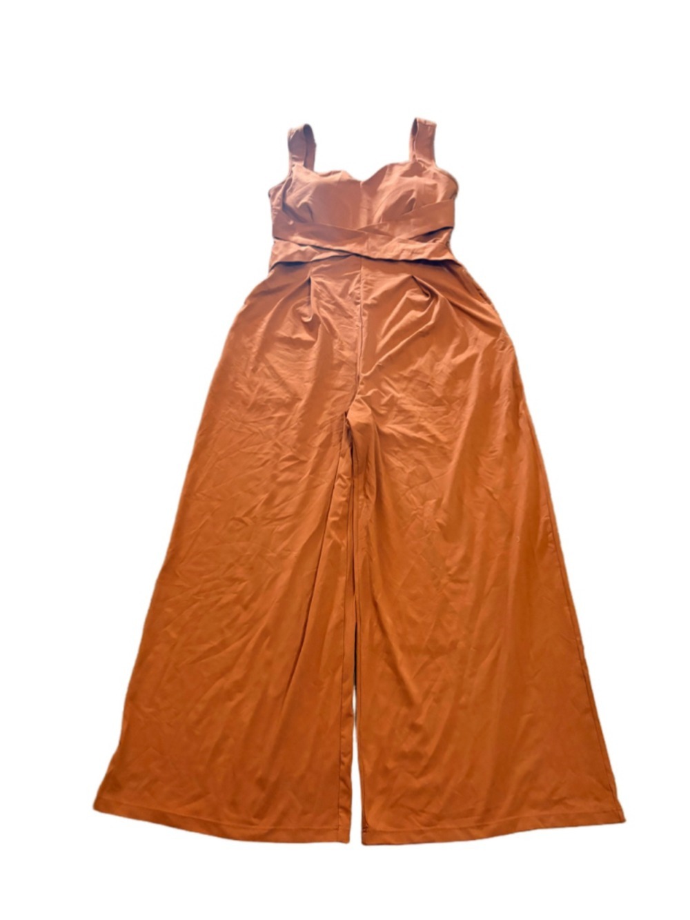 Halara U-Back Sleeveless Wide Leg Casual Jumpsuit Size L Regular Terracotta NWOT - Picture 2 of 13